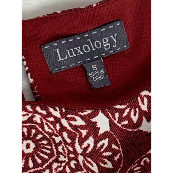 Luxology Dress SM red floral print laser cut lace - Picture 4 of 7